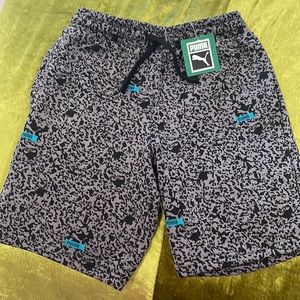 Puma Black AOP Animal Print Shorts